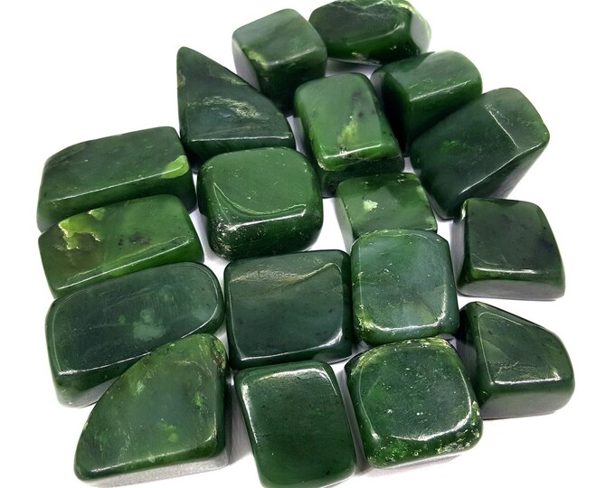 530 Grams Beautiful Nephrite Jade Green Colour Tumbles Hand Made By Afghanistan
