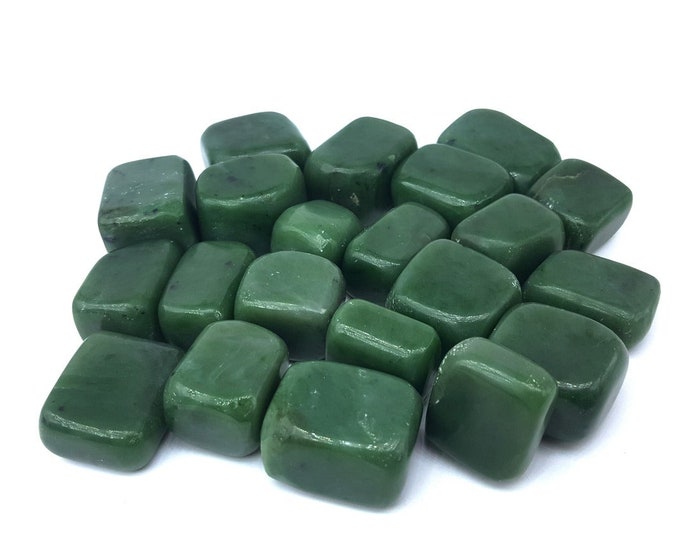 750 Grams Beautiful Nephrite Jade Green Colour Tumbles Hand Made by Afghan Precious Minerals