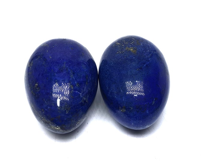 Lapis Lazuli 2 Same Size Huge Eggs High Grade 78 x 52 mm Afghanistan
