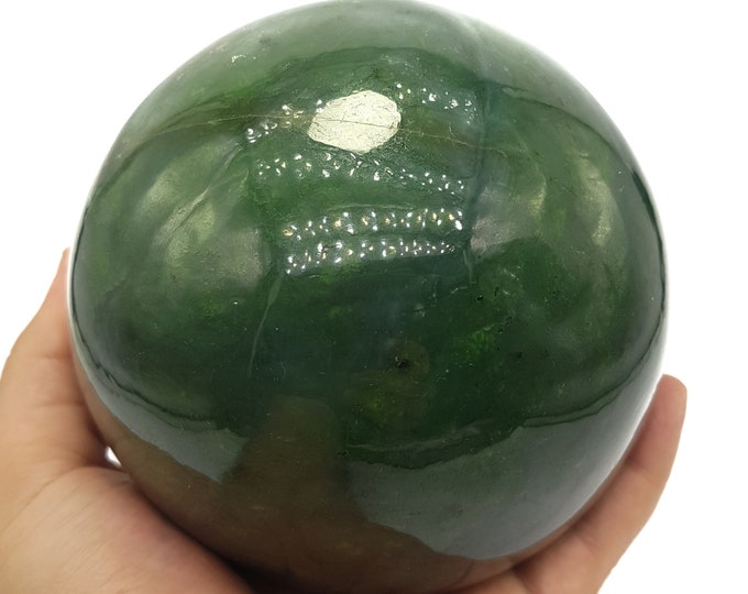 A++ Quality Green Nephrite Jade Sphere, Nephrite Jade Sphere, Nephrite Jade Ball, Nephrite Crystal Sphere, Nephrite Jade Crystal Ball 7.1lbs