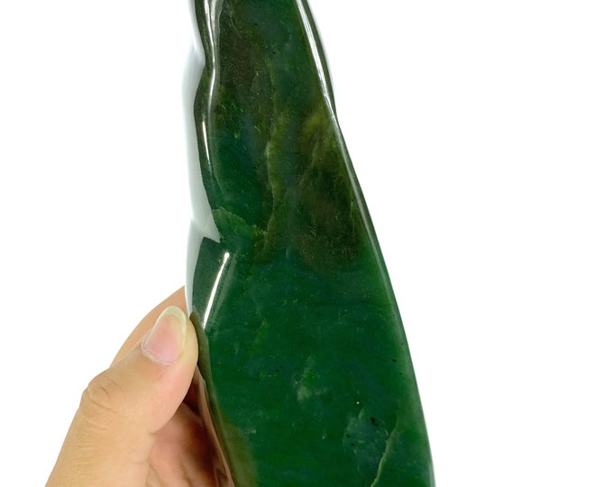 1145g Best Quality Green Nephrite Jade Free Form, Nephrite Jade Free Form, Nephrite Jade Display, Nephrite, Nephrite Jade, Jade Free Form