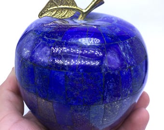 Lapis Lazuli Apple Stone: Polished Gemstone Decor (1.7 Kg)