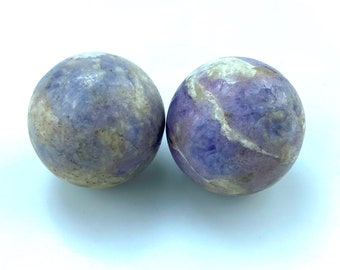 Pink Hackmanite Spheres: Tenebrescent Crystals (44x45mm)