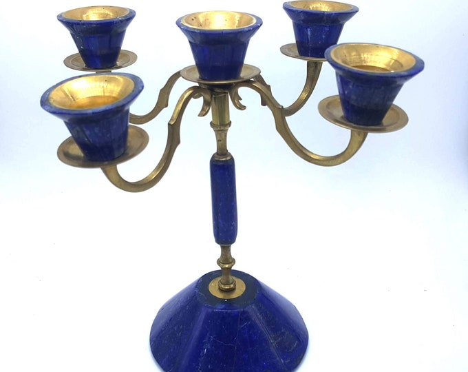 Lapis Lazuli Candles Holder 9 x 22 Inches
