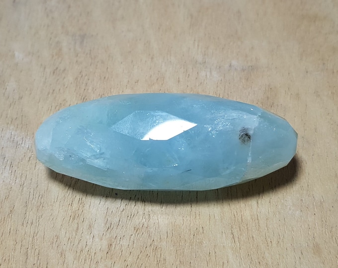 Blue Color Aquamarine Facet Fore Head Massage 107 Grams