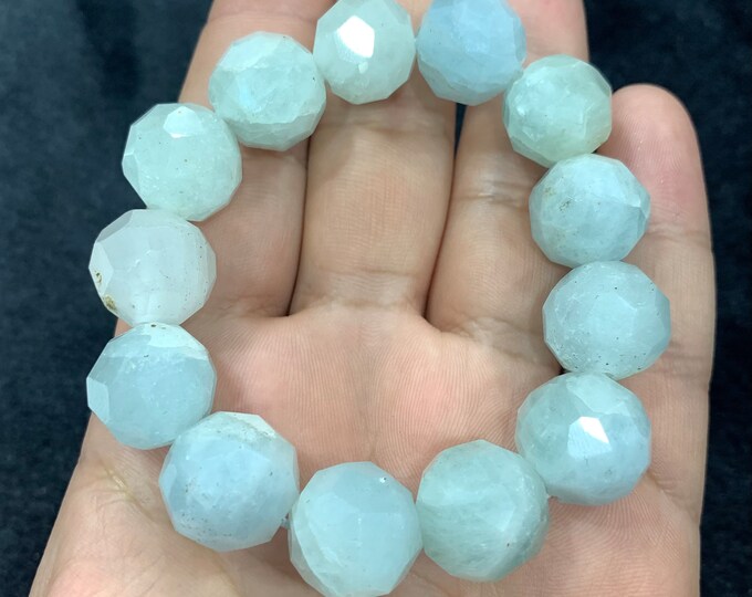 Best Quality Sky Blue Faceted Aquamarine Beads Bracelet, Aquamarine Bracelet, Aquamarine Beads Bracelet, Aquamarine, Aquamarine Bracelets