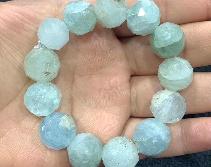 Natural Best Quality Sky Blue Aquamarine Bracelet, Aquamarine Bracelet, Aquamarine Beads Bracelet, Aquamarine, Aquamarine Blue Bracelet, 69g