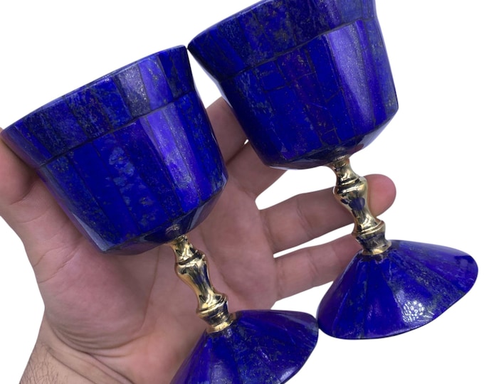 A+++ Top Quality Blue Color Lapis Lazuli Pair Decoration Glass, Lapis Glass, Lapis Lazuli Glass, Lapis Stone Glass, Lapis Lazuli
