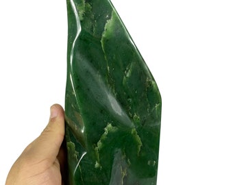 Green Nephrite Jade Free Form Display (1278g)