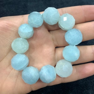 Natural Best Quality Sky Blue Aquamarine Bracelet, Aquamarine Bracelet, Aquamarine Beads Bracelet, Aquamarine, Aquamarine Blue Bracelet, 88g