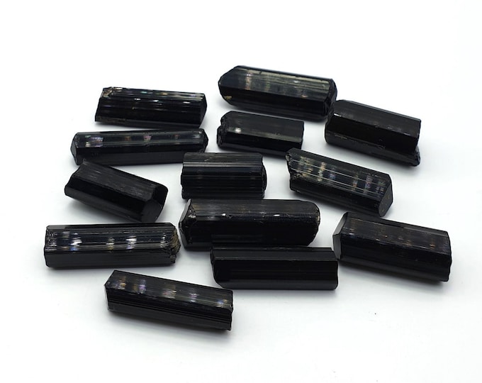 Natural Luster Black Tourmaline Crystals 90 Grams