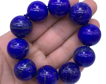 Lapis Lazuli Bead Bracelet: Afghan Blue Stone, Healing Gem
