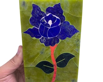 Green Jade & Lapis Lazuli Box: Afghan Gemstone Jewelry Box (147x95x51 mm)