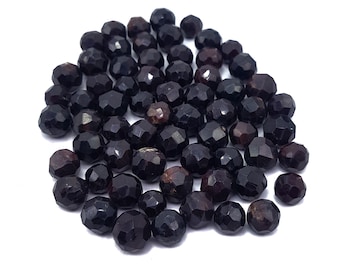 105 Grams Faceted Garnet Beads: Natural Gemstone Jewelry Making