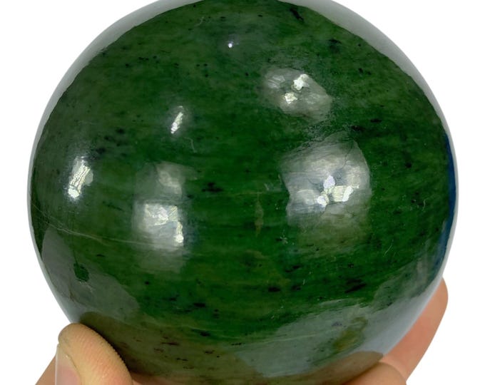 Beautiful Green Nephrite Jade Sphere, Nephrite Jade Sphere, Nephrite Jade Ball, Nephrite Crystal Sphere, Green Nephrite Jade Ball