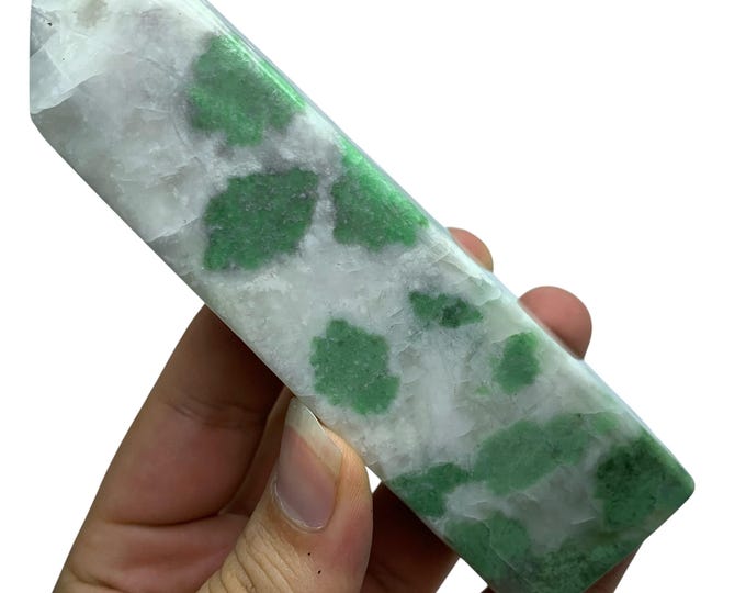 Polished Green Hydrogrossular Garnet Obelisk Tower: Afghanistan Gemstone