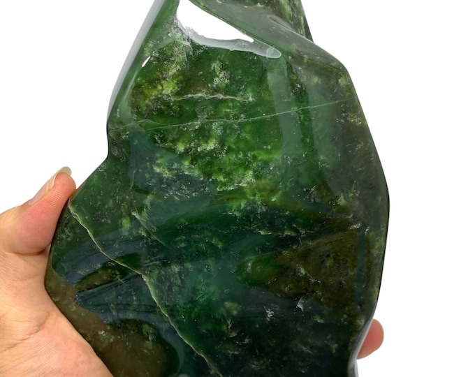 AAA Quality Green Nephrite Jade Free Form Display (1700g)