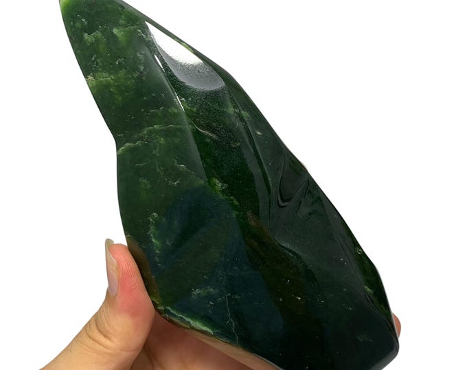 Beautiful Green Nephrite Jade Free Form Display (840g)