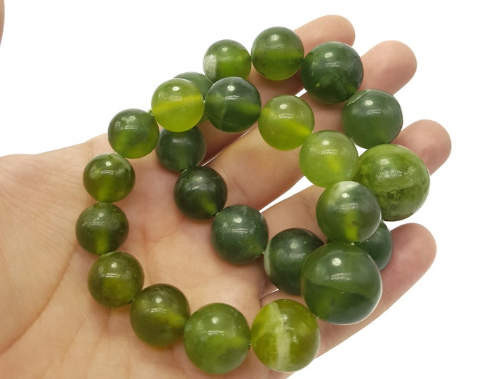 Beautiful Greenish Yellow Colour Jade Round Beads Bracelets,Jade Round Beads,Greenish Jade Round Beads,Natural Jade Beads