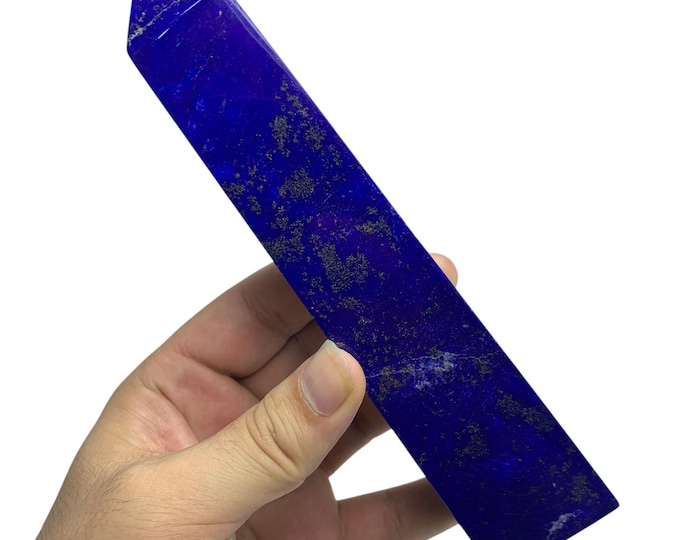 AAA Lapis Lazuli Tower Obelisk: Polished Blue Crystal (173mm, 440g)