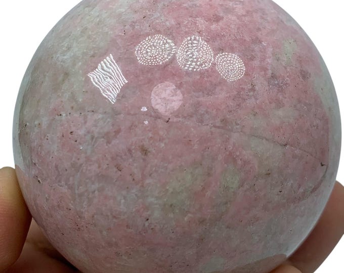 660g Top Quality Red Rhodochrosite Sphere: Polished Red Gemstone Ball
