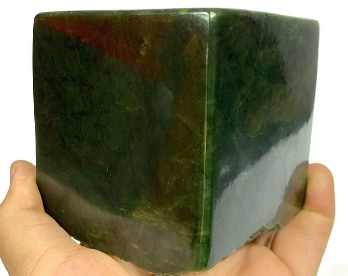 3.52 Lbs Best Quality Dark Green Color Nephrite Jade Cube, Jade Stone, Jade Cube, Nephrite Jade, Nephrite Cube, Nephrite Jade Cubic Piece