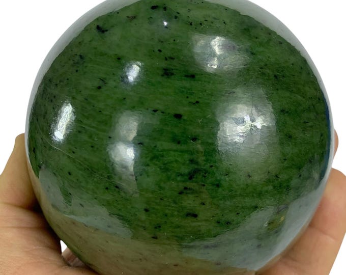 1.5 Kg Amazing Quality Green Nephrite Jade Sphere, Nephrite Jade Sphere, Nephrite Jade Ball, Nephrite Crystal Sphere, Green Nephrite Ball