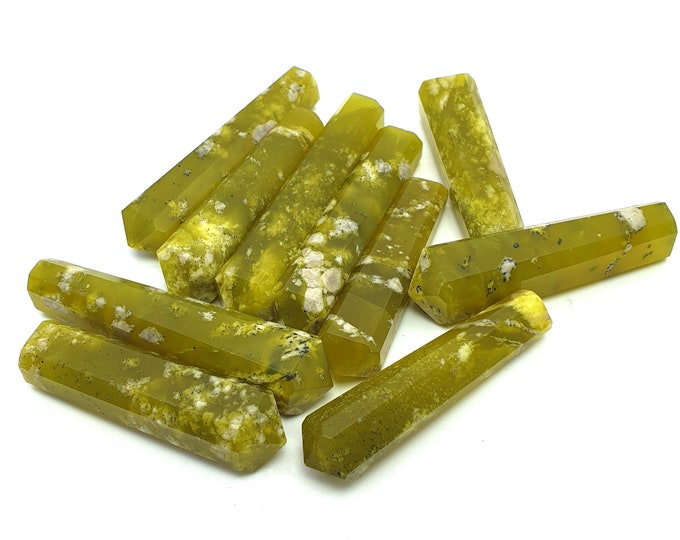 Bautiful Green Color Idocrase Points,Crystals 10 Pcs