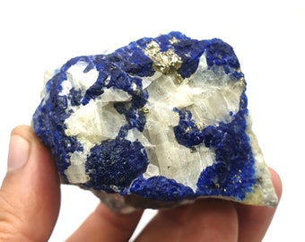 Blue Afghanite Specimen: 417 Grams, Unpolished Gemstone from Afghanistan