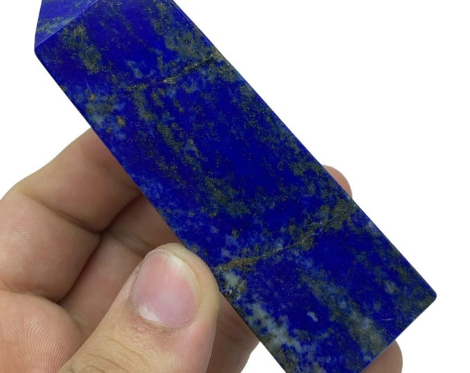 AAA Lapis Lazuli Tower Obelisk: Polished Blue Tower 220g