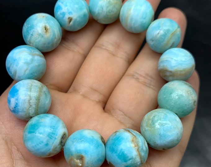 Best Quality Beautiful Blue Aragonite Calcite Bracelet, Blue Aragonite Bracelet, Aragonite Bracelet, Aragonite Blue Bracelet, Blue Aragonite