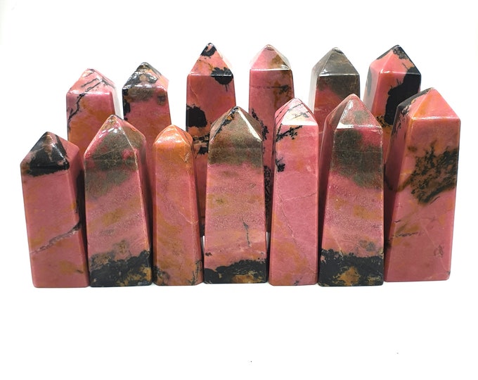 Beautiful Nice Quality Pink Rhodonite Towers ,Obliques 4 Kgs
