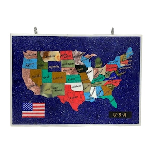 2,78 Kg beste Qualität Lapis Lazuli USA State Map, Lapis USA Map, Lapis Stone USA Map, Mix Stones Map, Lapis Lazuli, USA Map