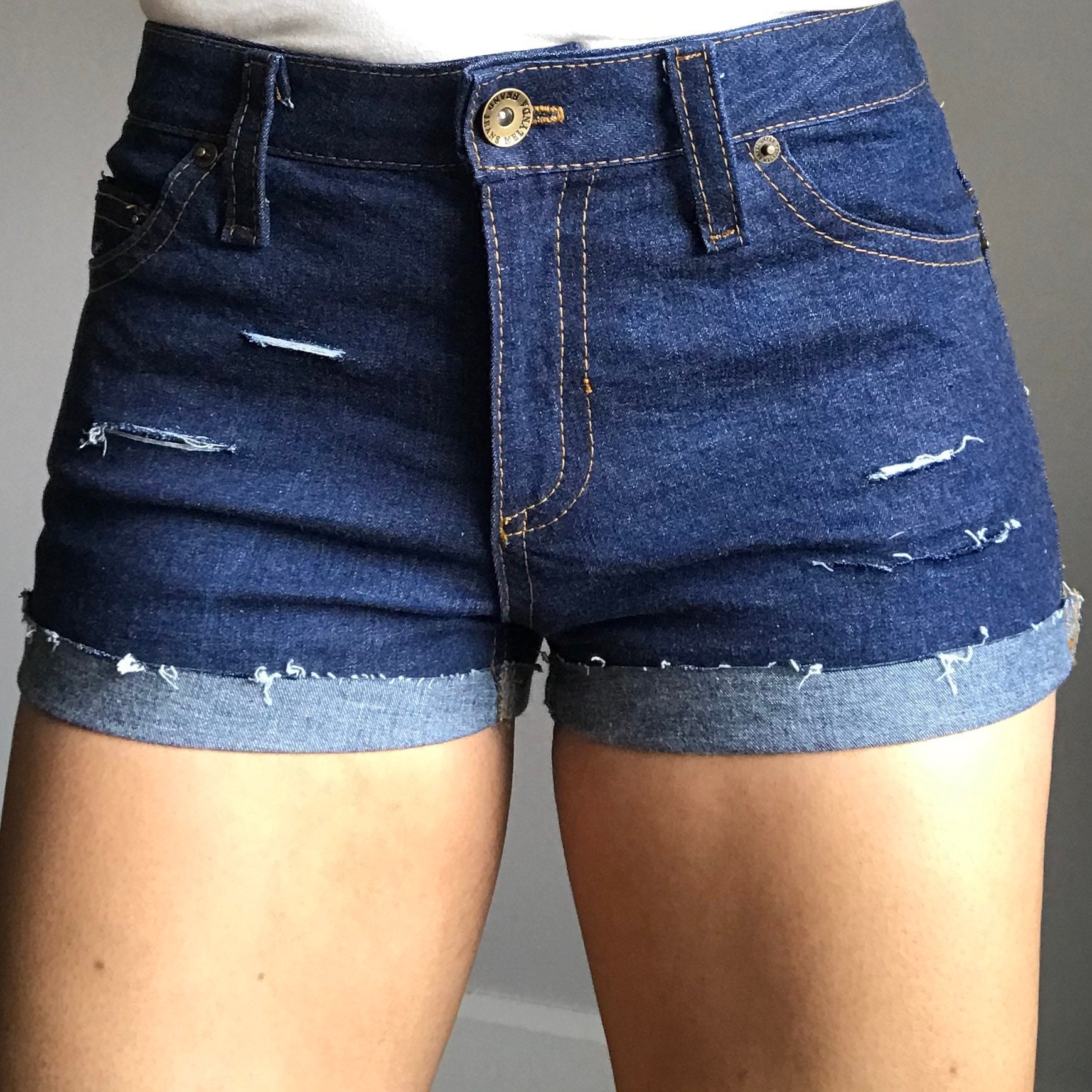 Blue Jean Shorts Etsy