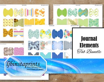 Printable Journal Tabs Bundle: Colorful Junk Journal Supply (Instant Download)