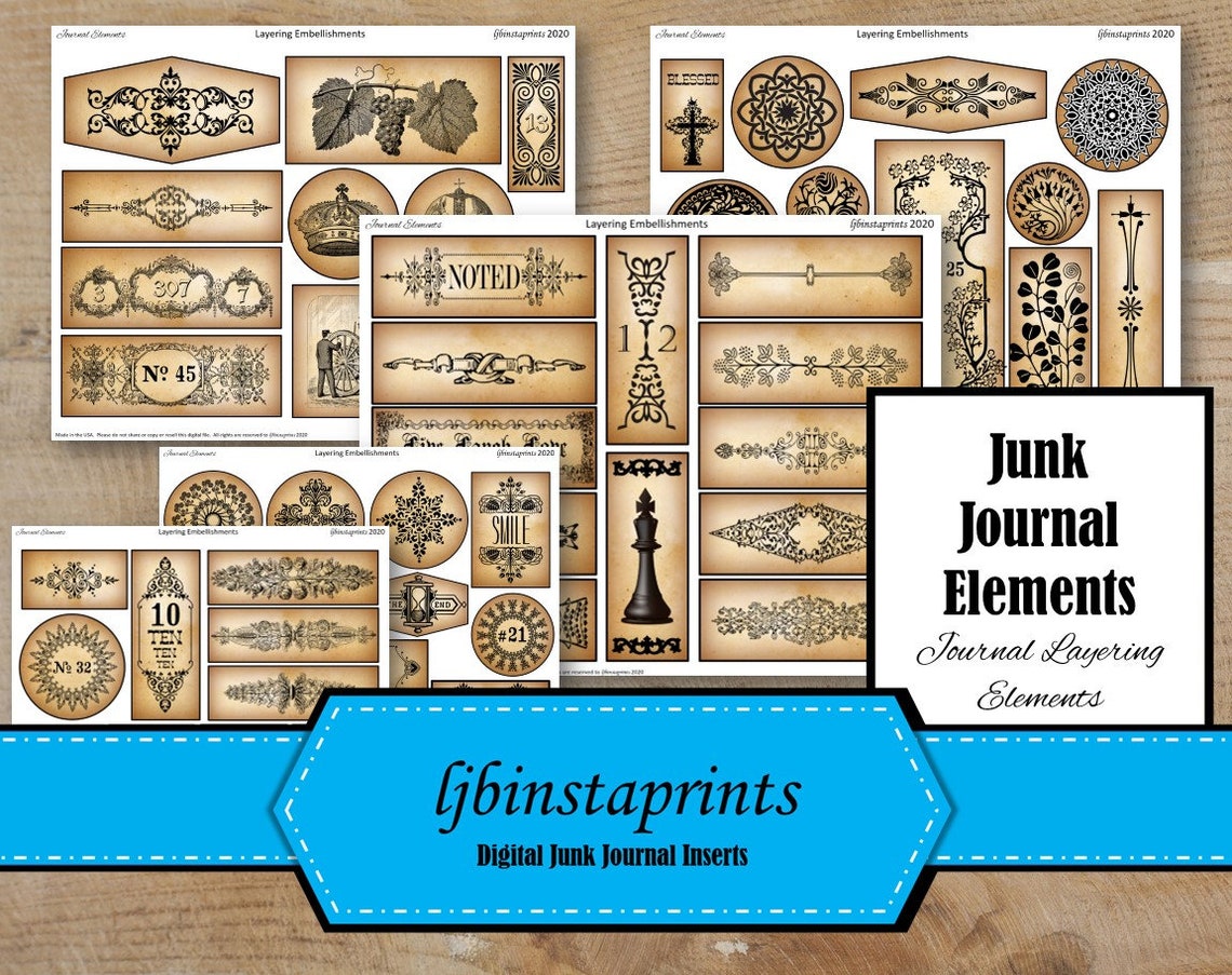 Journal Elements Journal Layering Elements Journal Etsy