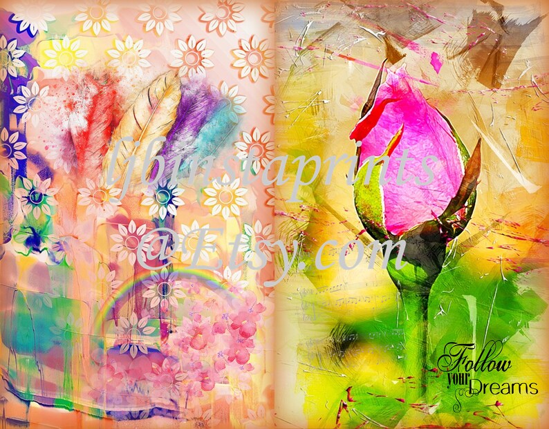 Floral Watercolor Junk Journal Kit Botanical Junk Journal Floral Junk Journal Kit Watercolor Flower Journal Kit Instant Download