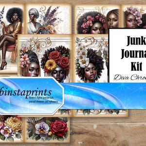 Kit de diário The Diva Chronicles, kit de diário afro-americano, kit de diário étnico inicial, kit de diário de mulher negra, download instantâneo