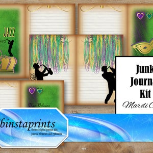Kit de journal de Mardi Gras, kit de journal de voyage, kit de journal de la Nouvelle-Orléans, kit de journal de voyage, téléchargement immédiat
