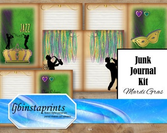 Mardi Gras Journal Kit, Travel Journal Kit, New Orleans Journal Kit, Travel Journal Kit, Instant Download