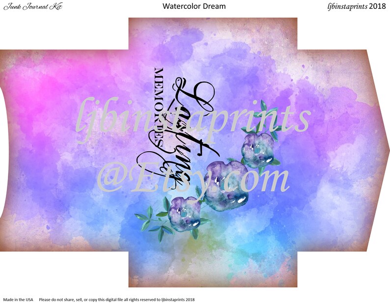Floral Watercolor Junk Journal Kit Botanical Junk Journal Floral Junk Journal Kit Watercolor Flower Journal Kit Instant Download