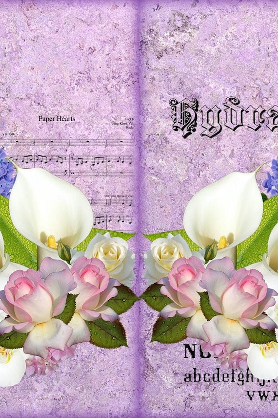 Purple Hydrangea Junk Journal Kit Happy Hydrangeas Junk Journal Kit Floral Junk Journal Kit Instant Download