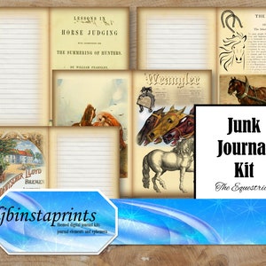 Das Emailsern Journal Kit, Pferde Junk Journal Kit, Pferdesport Junk Journal Kit, Pferdeschreiben Journal Kit, sofortiger Download
