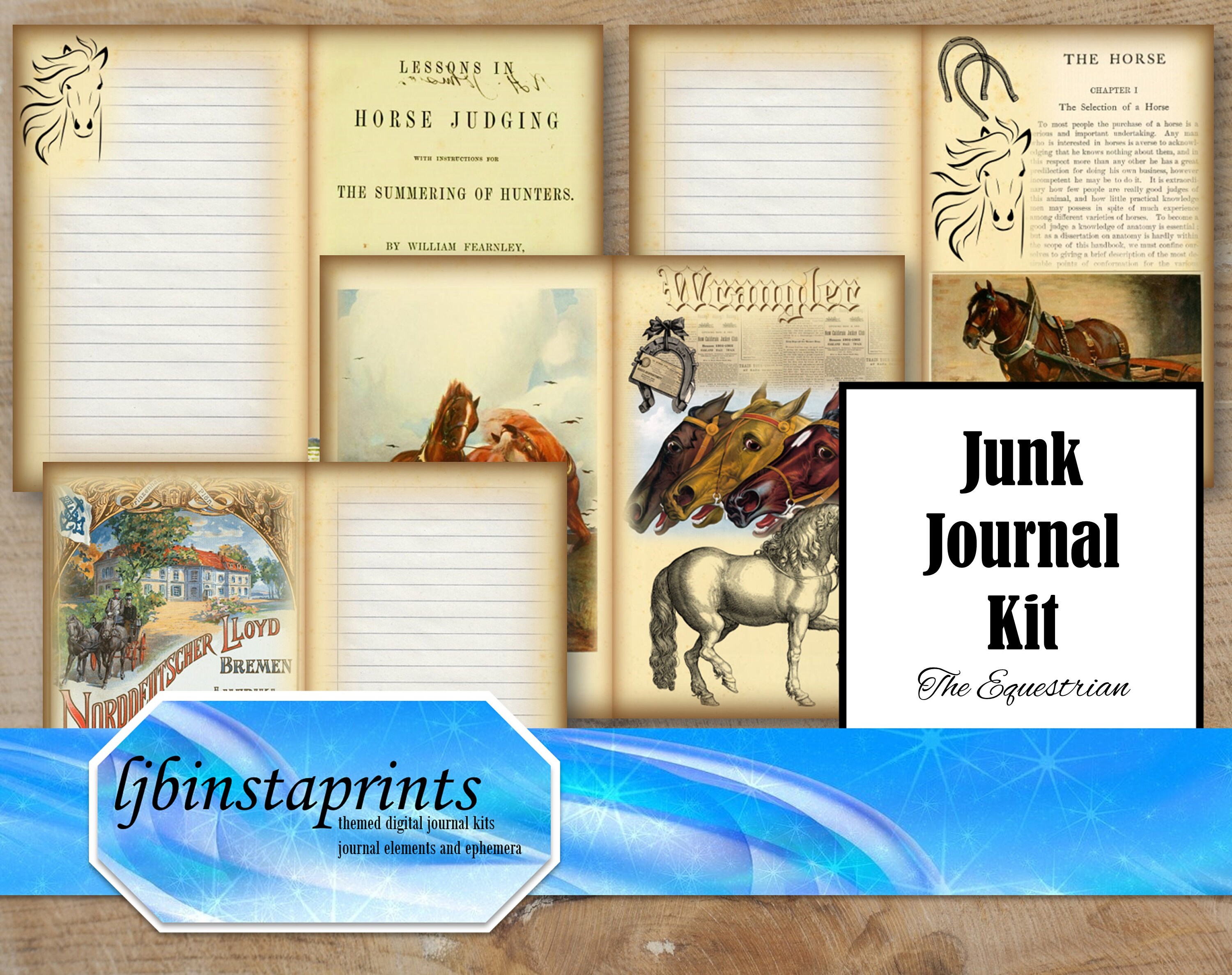 The Equestrian Journal Kit Horse Junk Journal Kit Equestrian - Etsy