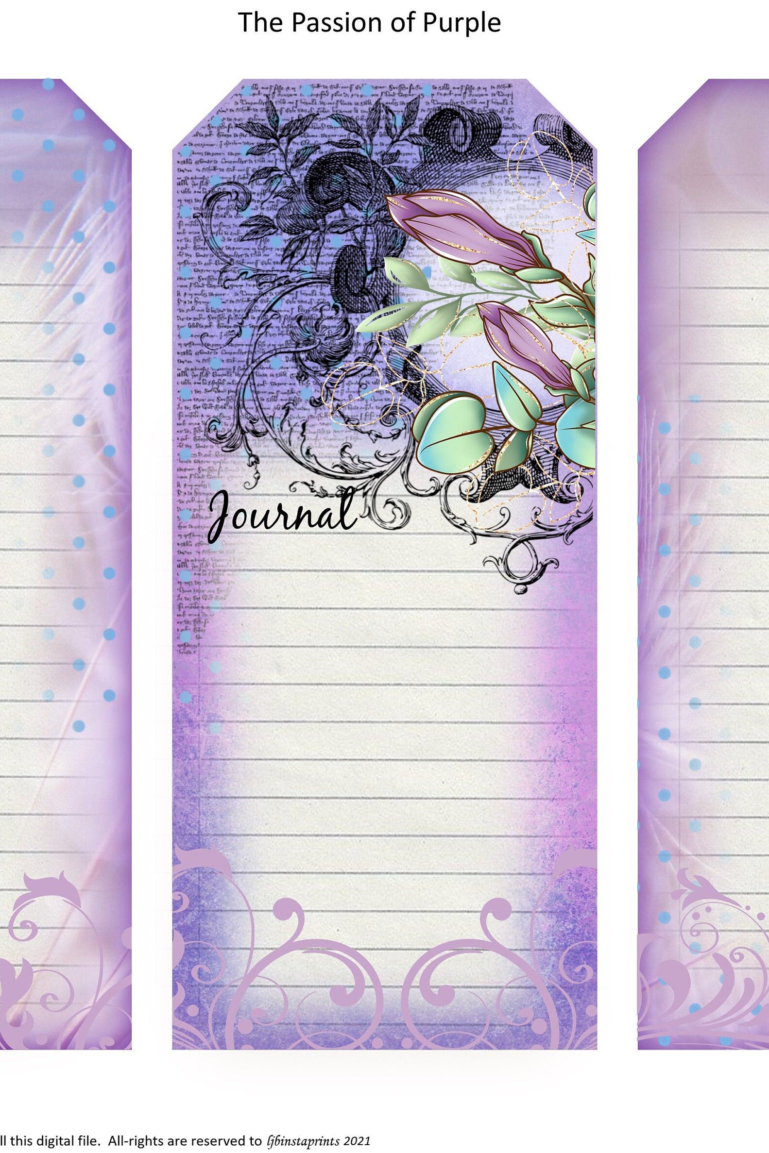 The Passion of Purple Journal Kit Floral Junk Journal Floral | Etsy