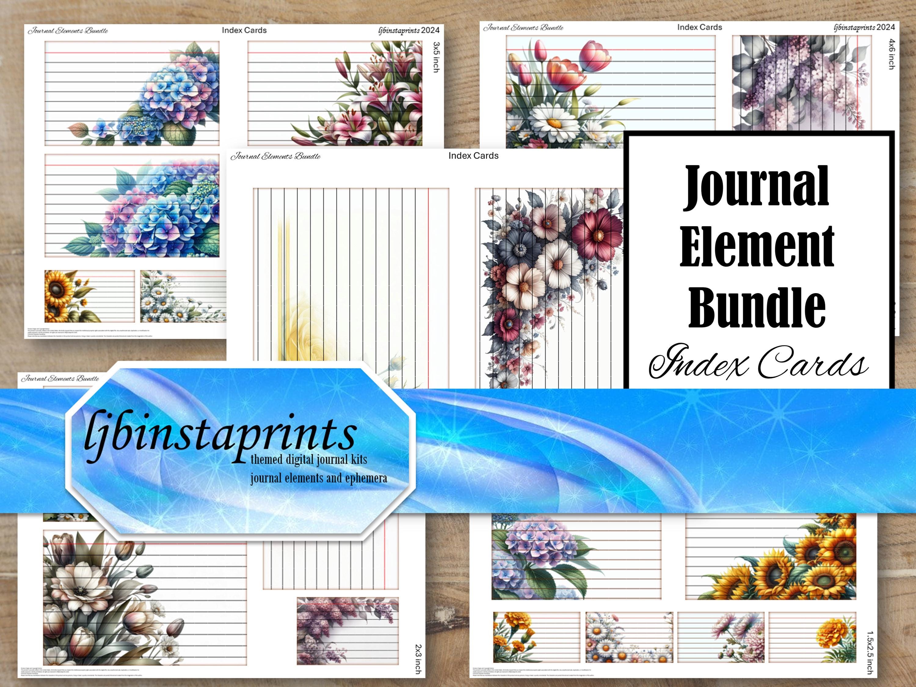 Floral Journal Index Card Bundle (Digital Download)