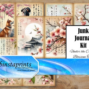 Unter dem Kirschblütenbaum Journal Kit, Kirschblüten Journal Kit, Journal Starter Kit, rosa Blumen Journal Kit, Instant Download
