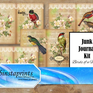 Birds of A Feather Journal Kit, Bird Journal Kit, Nature Journal, Digital Journal Kit, Instant Download