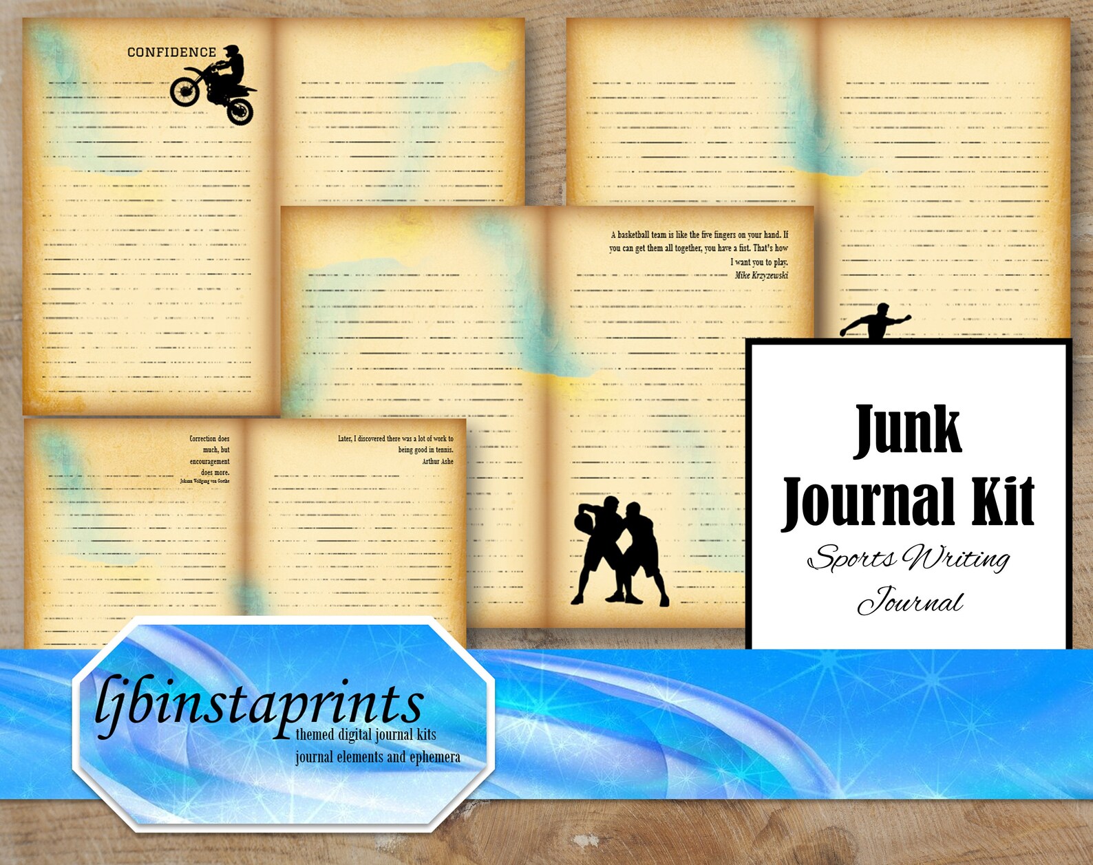 Sports Writing Journal Kit, Sports Journal Kit, Sports Lover Journal