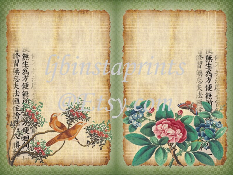 Digital Journal Kit Chinese Paintings Junk Journal Kit Orient Journal Kit Instant Download Asian Travel Junk Journal Kit